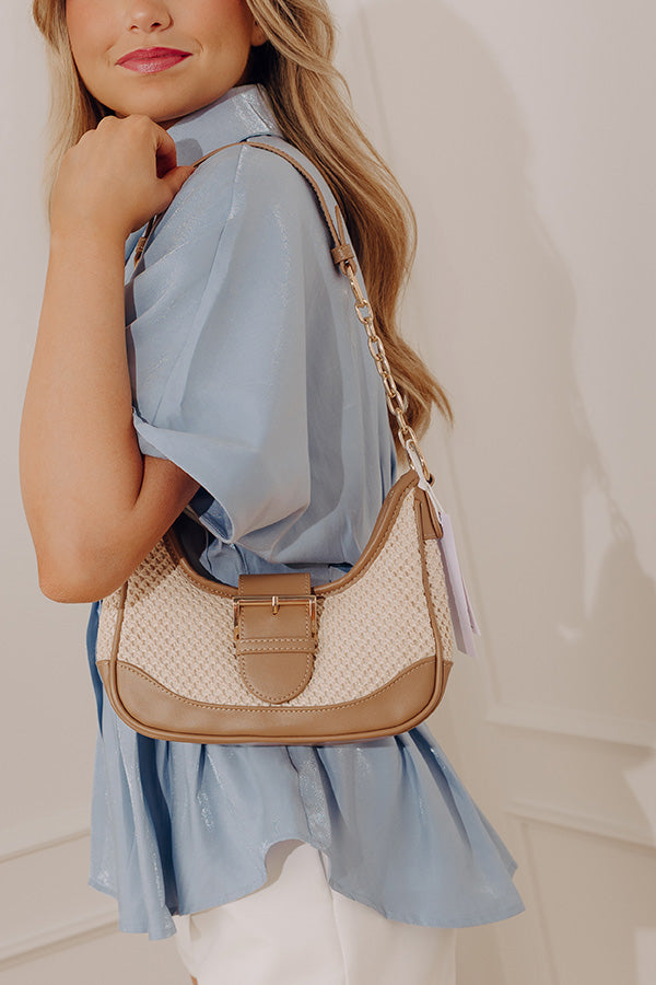 Stop The Show Woven Purse in Mocha