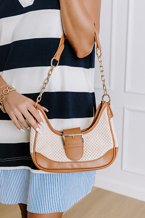 Stop The Show Woven Purse in Brown