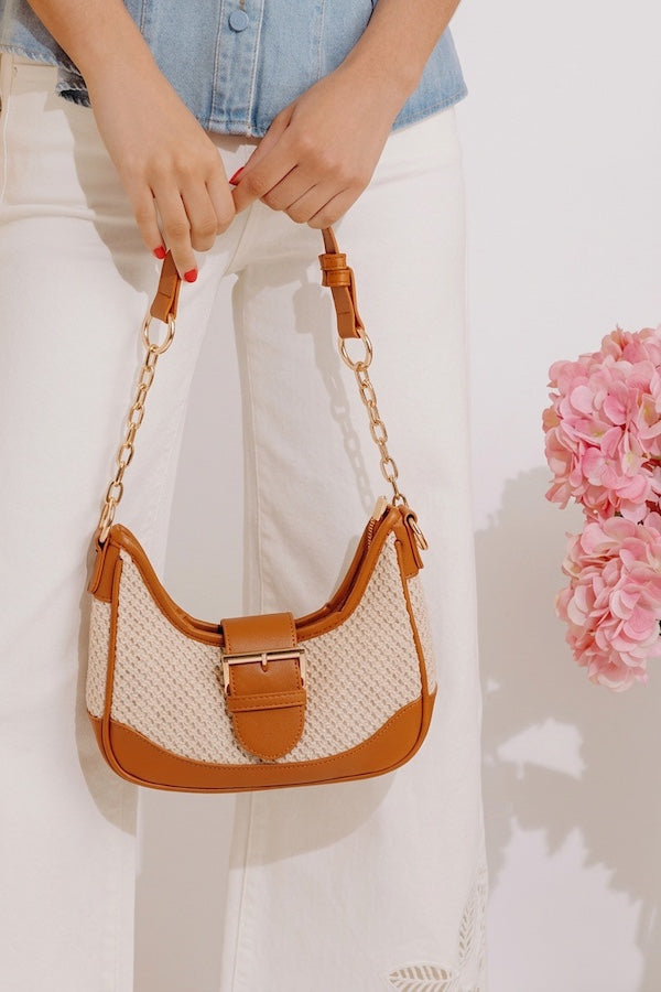 Stop The Show Woven Purse in Brown Image - 2