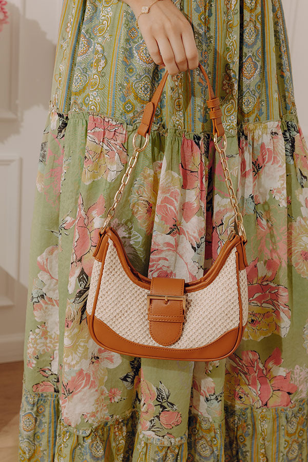 Stop The Show Woven Purse in Brown