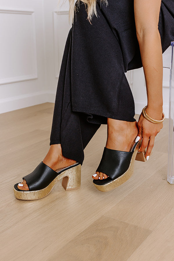 The Aaliyah Faux Leather Heel in Black