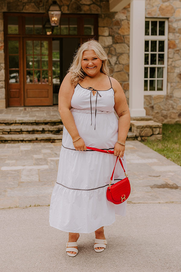 Coquette Moment Maxi Dress in White Curves