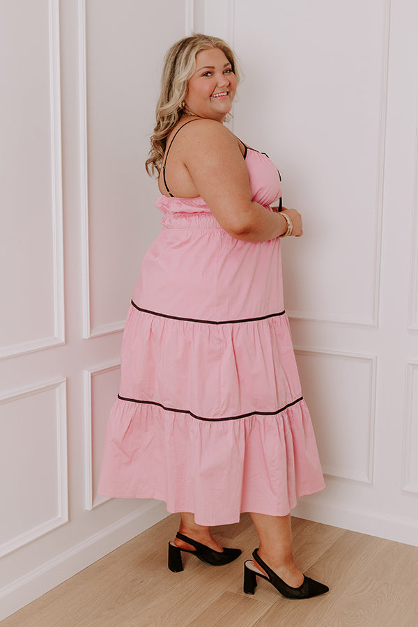 Coquette Moment Maxi Dress in Pink Curves