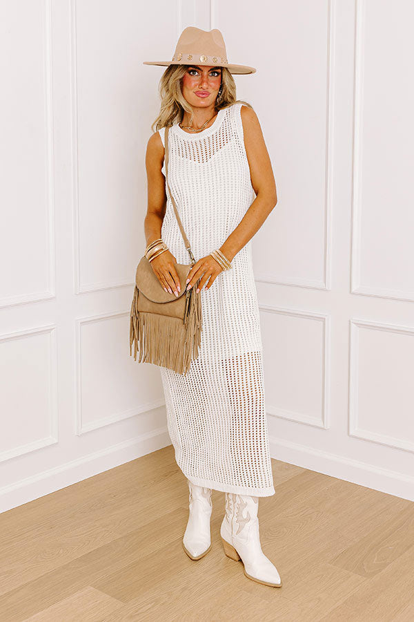 paradise crochet maxi dress Vestido Maxi Tejido Paradise - Crema