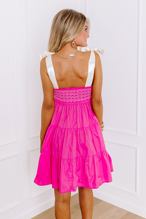 Total Crush Smocked Mini Dress in Pink