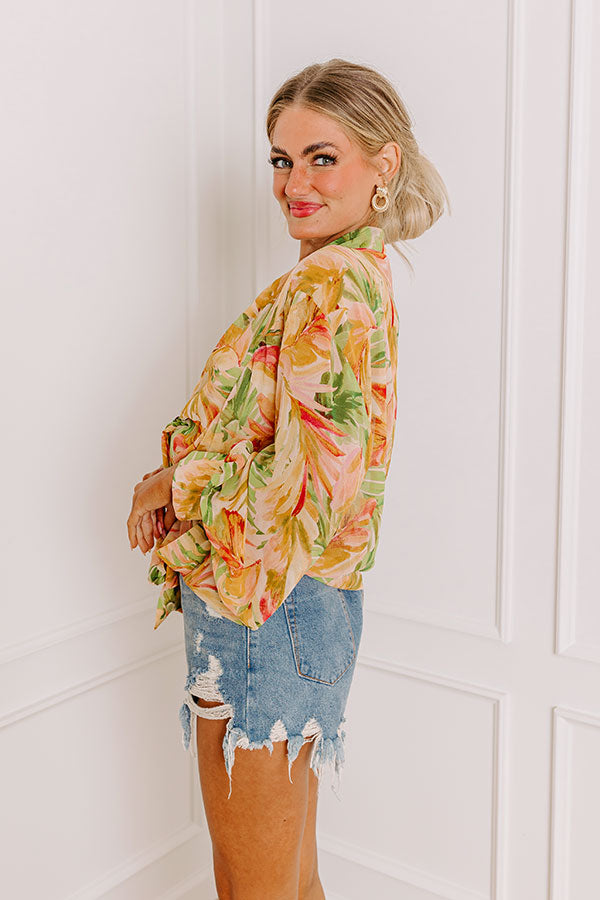 Tropical Bungalow Chiffon Front Tie Overlay