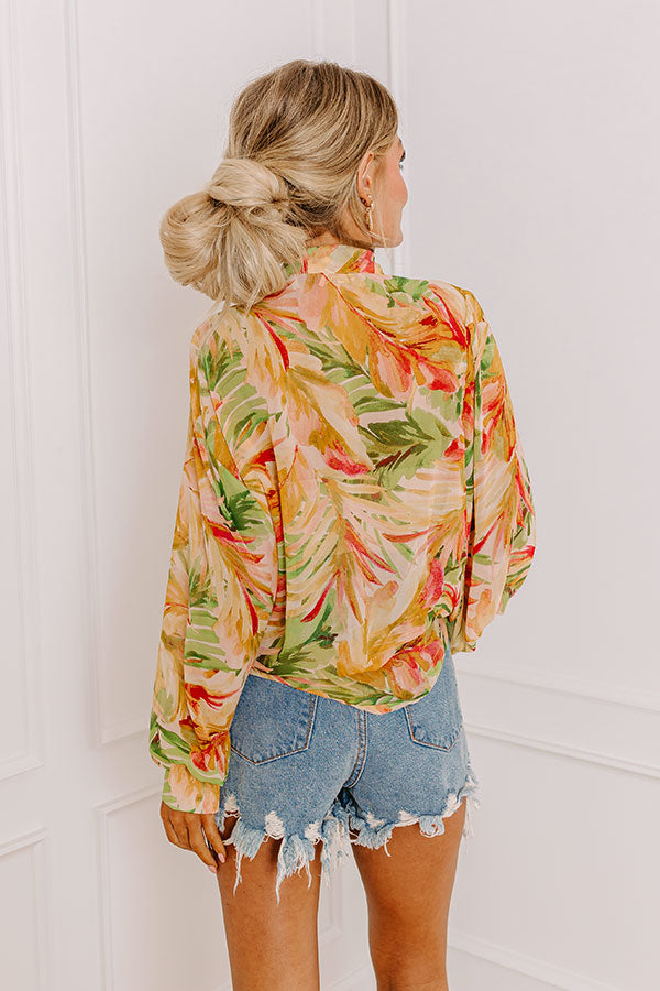 Tropical Bungalow Chiffon Front Tie Overlay