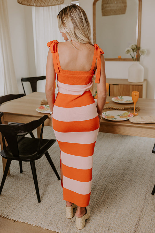 orange knit maxi dress Orange Crochet Knit Maxi Dress CHICA del Sur
