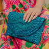 Sunny Refresh Woven Clutch in Turquoise Image - 1