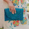 Sunny Refresh Woven Clutch in Turquoise Image - 1