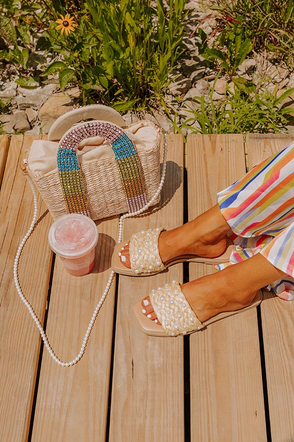 The Clara Pearl Embellished Woven Sandal