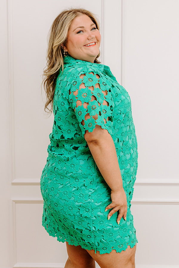 emerald green crochet dress Havana Haze Crochet Mini Dress