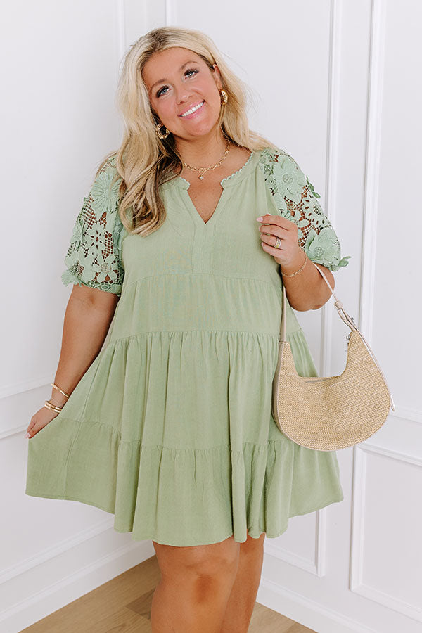 Heartfelt Happiness Babydoll Mini Dress in Sage Curves Impressions Online Boutique Heartfelt Happiness Babydoll Mini Dress in Sage Curves Impressions Online Boutique