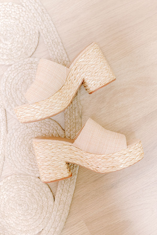 The Hailey Raffia Woven Heel