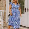 Riviera Rendezvous Satin Midi in Royal Blue Curves Image - 1