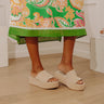 The Josephine Faux Suede Platform Sandal in Beige Image - 1