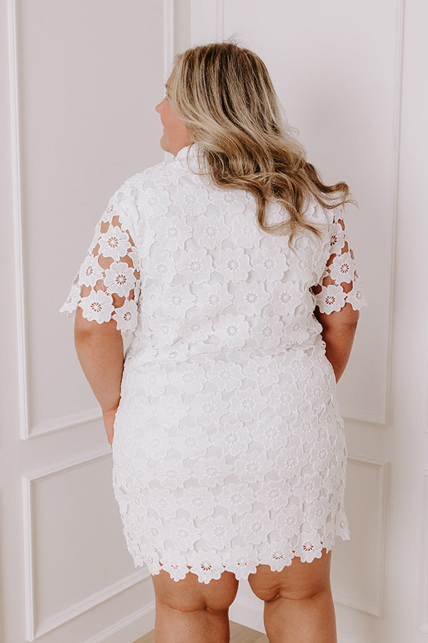 Sunshine Sunday Crochet Mini Dress in White Curves