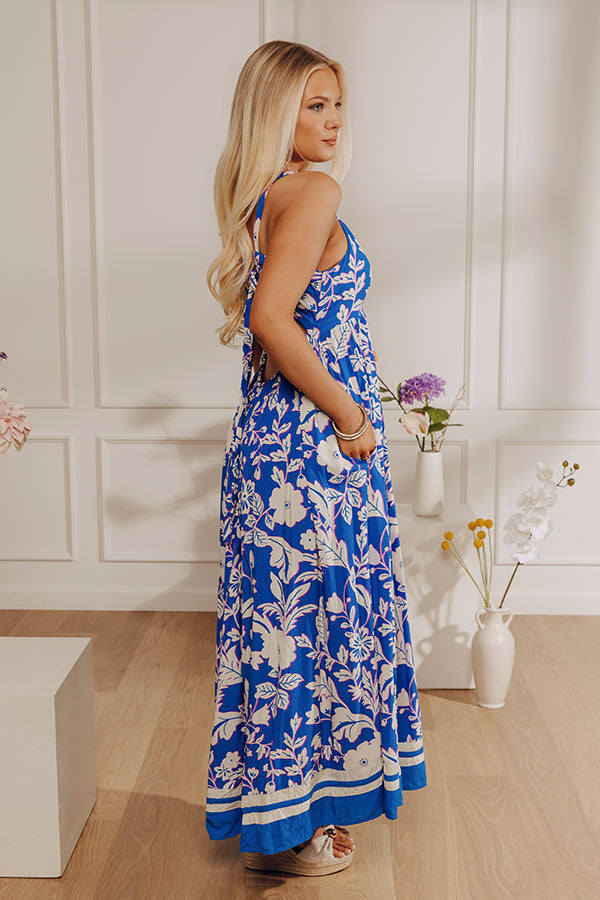 Vacay Villa Floral Maxi Dress in Blue Image - 3