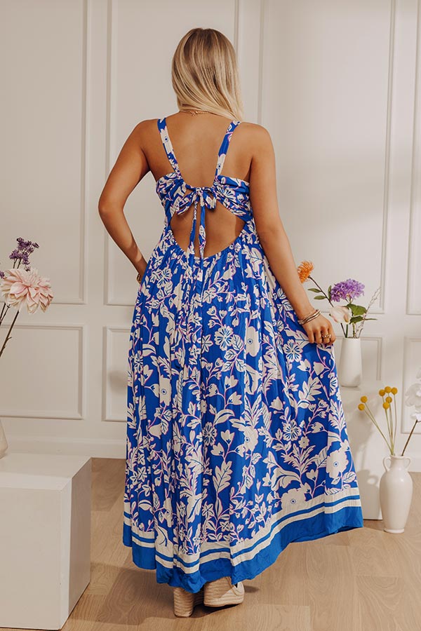 Vacay Villa Floral Maxi Dress in Blue Image - 4