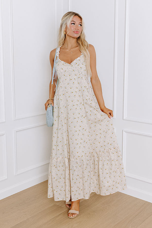 Boho Blooms Maxi Dress in French Vanilla