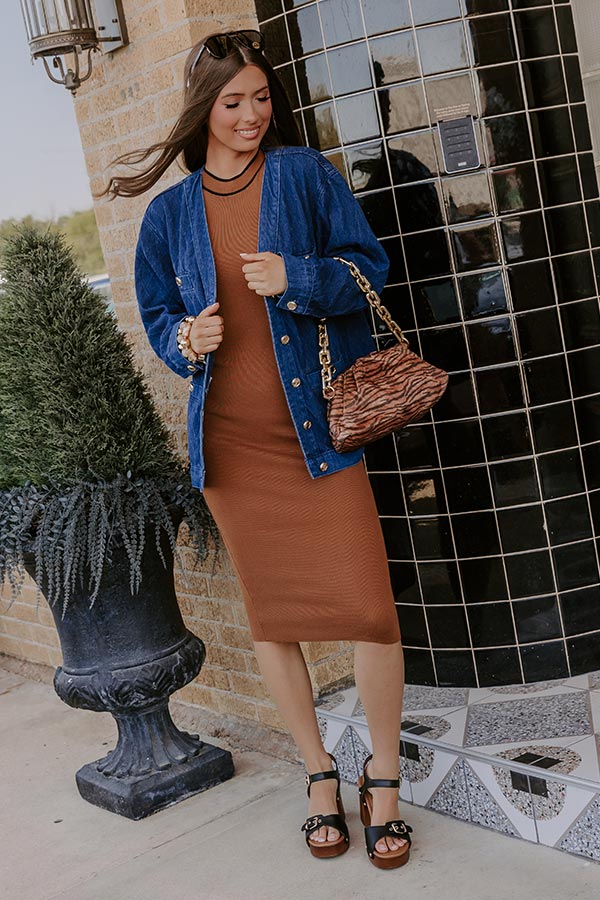 L.A Bound Knit Midi in Chocolate Image - 1