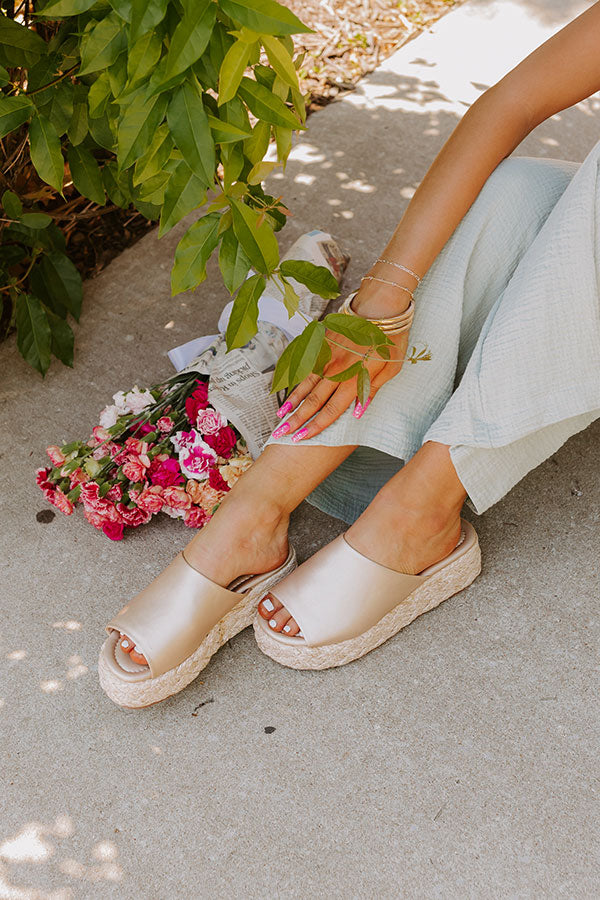 The Helen Platform Sandal in Gold