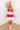 Spirit Squad Tiered Mini Dress in Red/White