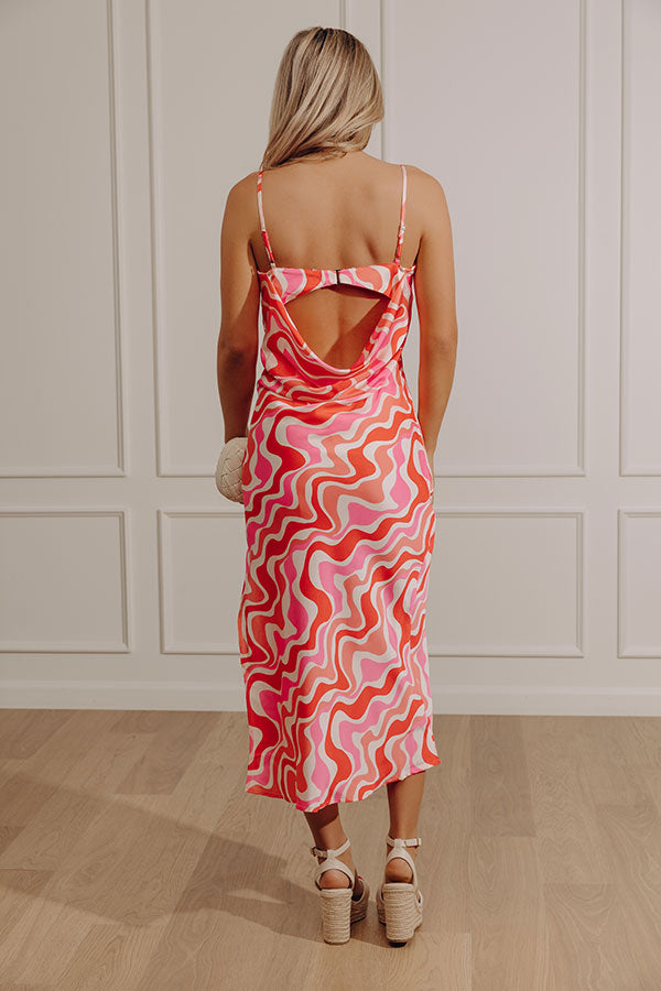 Mod Mood Satin Maxi Dress Image - 4