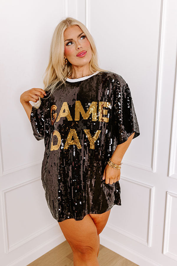 Gameday Sequin Tunic in Black Curves