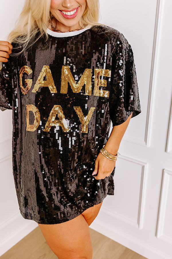 Gameday Sequin Tunic in Black Curves