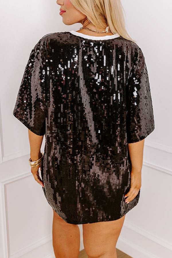 Gameday Sequin Tunic in Black Curves