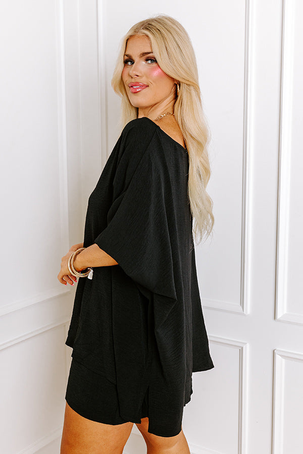 Boardwalk Bliss Shift Top in Black Curves