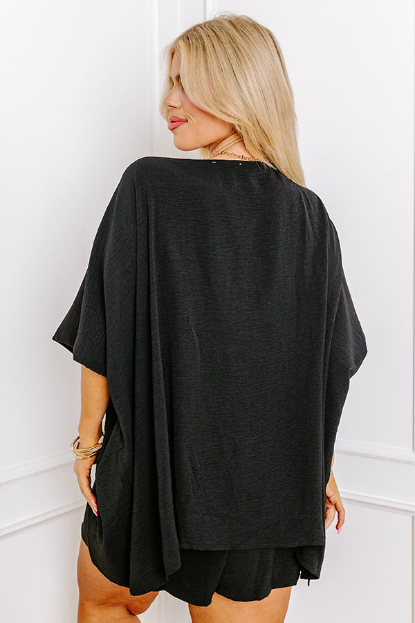 Boardwalk Bliss Shift Top in Black Curves