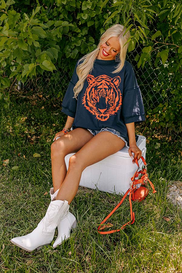 Go Get Them Tiger Embellished Oversized Top
