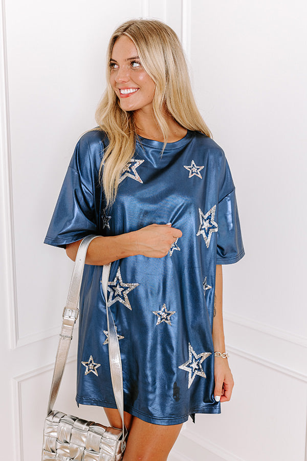 Seeing Stars Sequin Embroidered Mini Dress