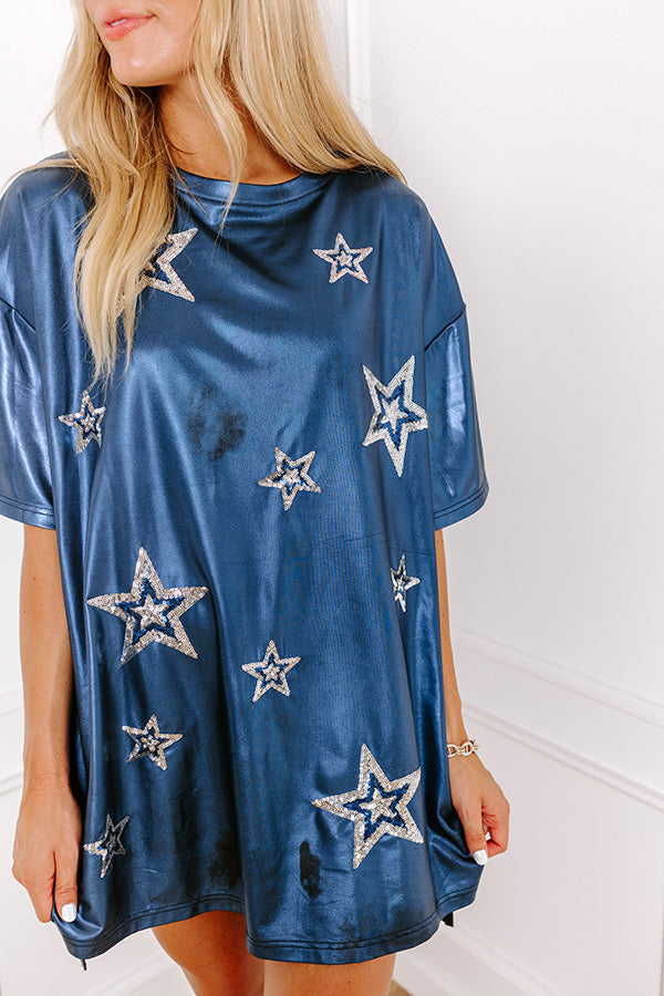 Seeing Stars Sequin Embroidered Mini Dress