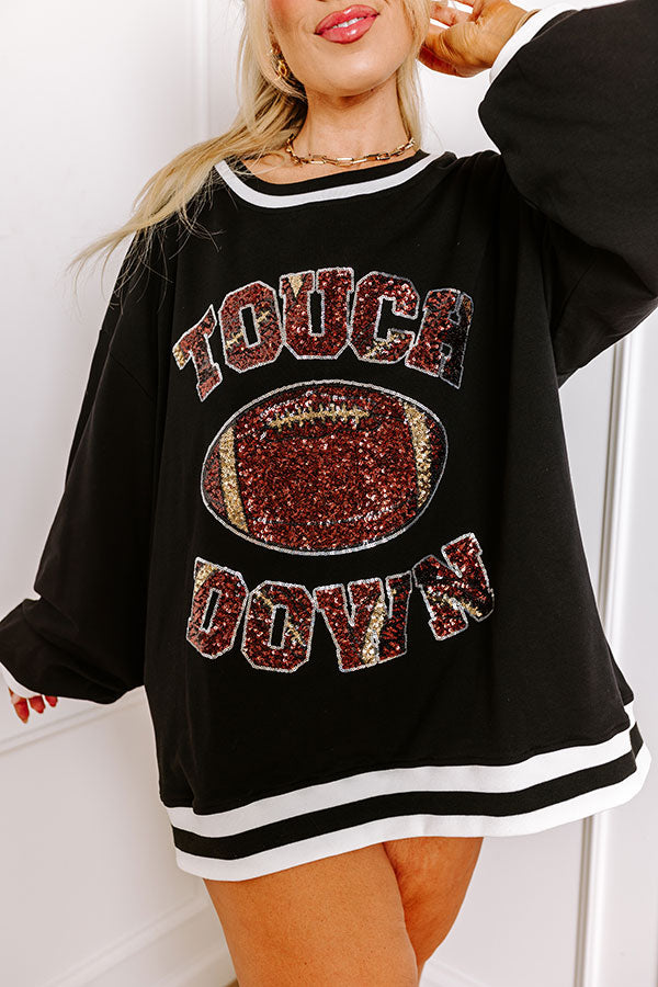 Touch Down Moment Oversized Sweatshirt Curves