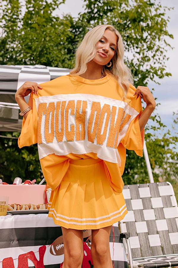 It's a Touch Down Sequin Oversized Tee in Orange