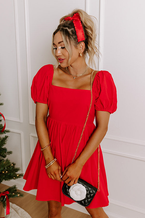 red babydoll mini dress Suki Twist Front Open Back Babydoll Mini Dress