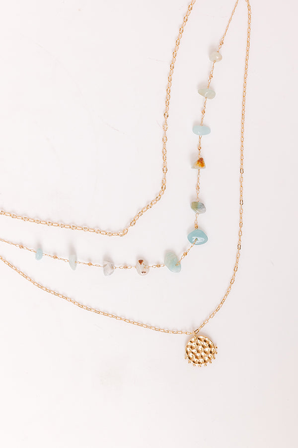 Boho Brunch Layered Necklace in Mint