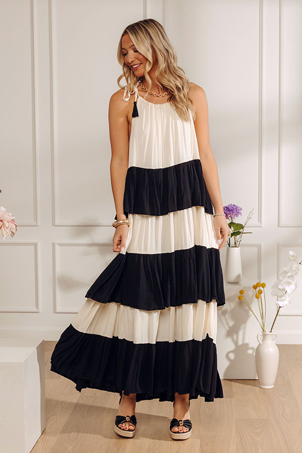 Darling in Stripes Tiered Maxi Dress Image - 1