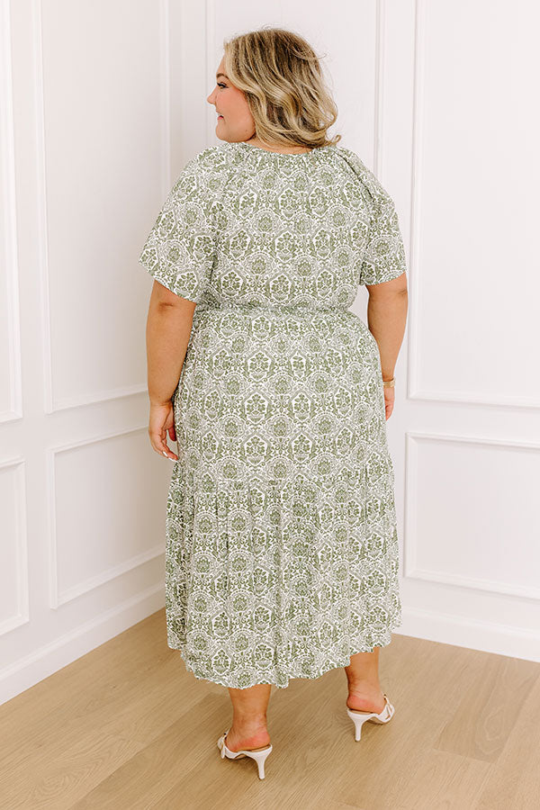 Countryside Dream Linen-Blend Midi Curves