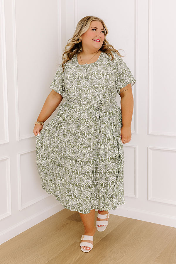 Countryside Dream Linen-Blend Midi Curves