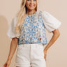 Southern Smiles Crochet Top in Sky Blue Image - 1