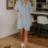 Living For Lake Life Chambray Mini Dress in Light Wash Image - 1