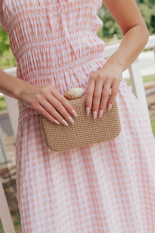 St. Lucia Love Woven Clutch in Tan Image - 1