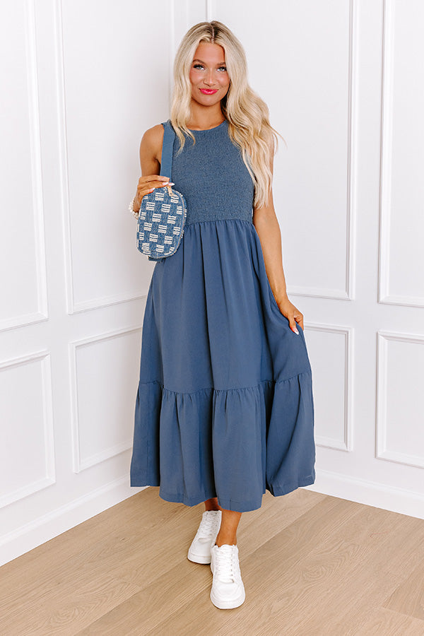 Oceanside Brunch Smocked Midi