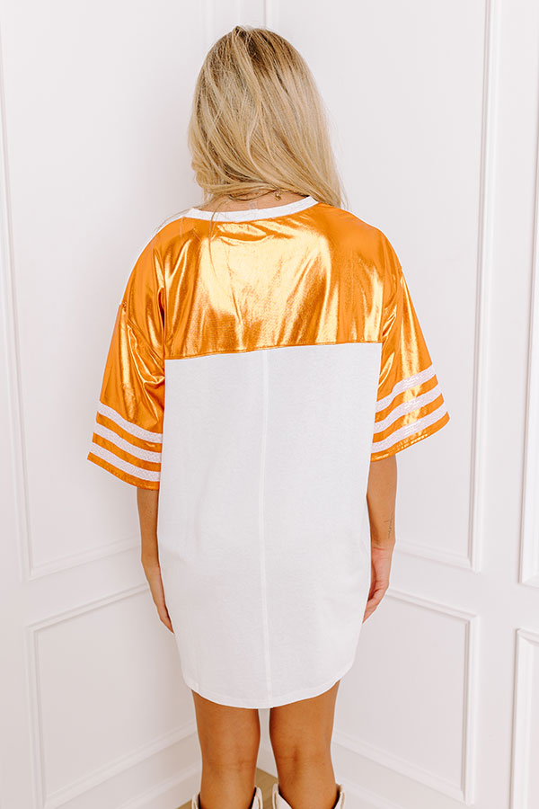tennessee vols sequin dress Women's Gameday Couture White Tennessee Volunteers Chic Full Sequin Jersey Dress