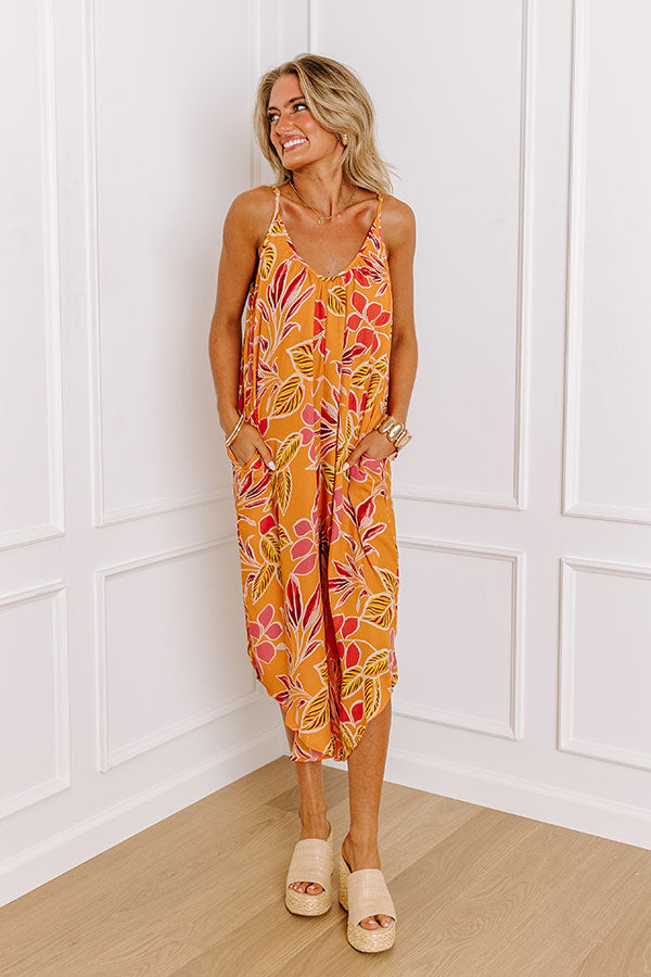 Vacay State Of Mind Jumpsuit in Orange