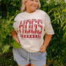 Hogs Preppy Plaid Graphic Vintage Tee Curves Image - 1